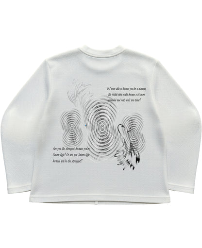 Off-white waffle knit oversized full-sleeve Back Design